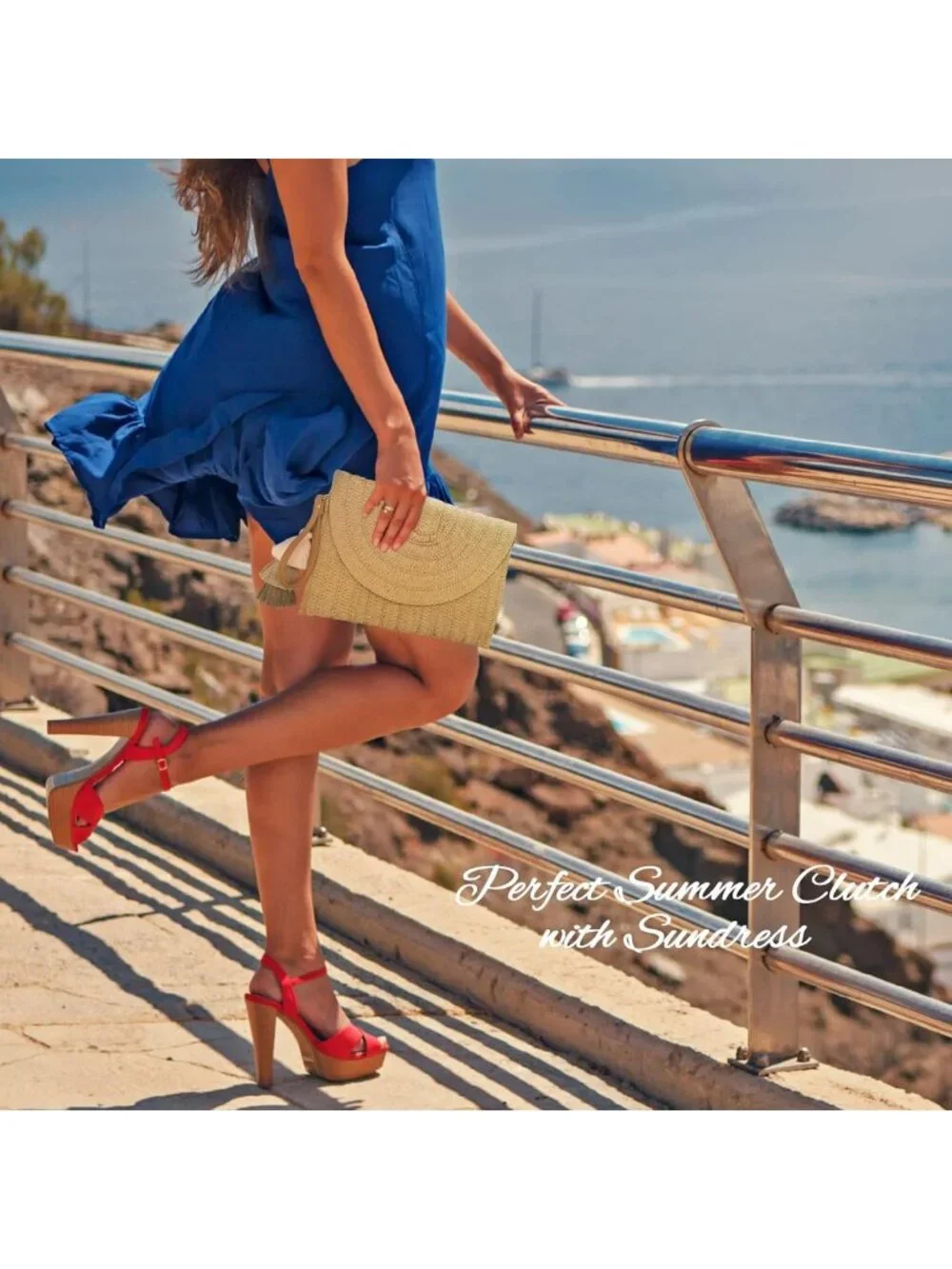 Chic Straw Clutch Purse | Women’s Crossbody Bag | Summer Beach Shoulder Handbag